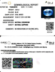 3.00/CT Natural Blue Sapphire with Govt Lab Certificate-23310